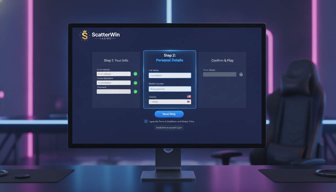 Registering an account at ScatterWin
