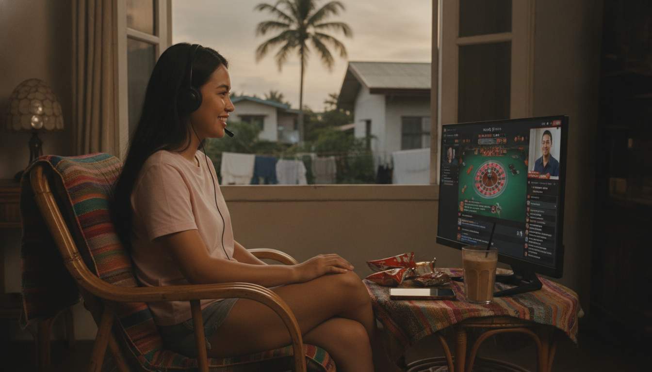 Philippine woman enjoying live casino